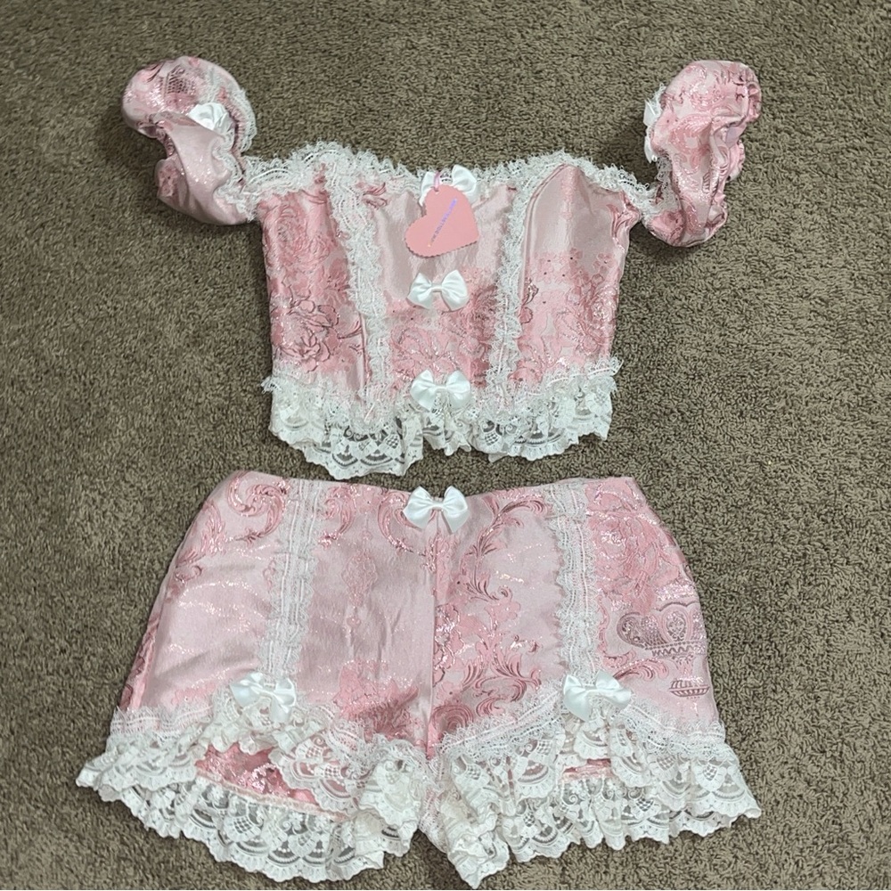 Dolls kill Kawaii Lolita blouse shorts set Victorian fairy sugar thrillz gyaru